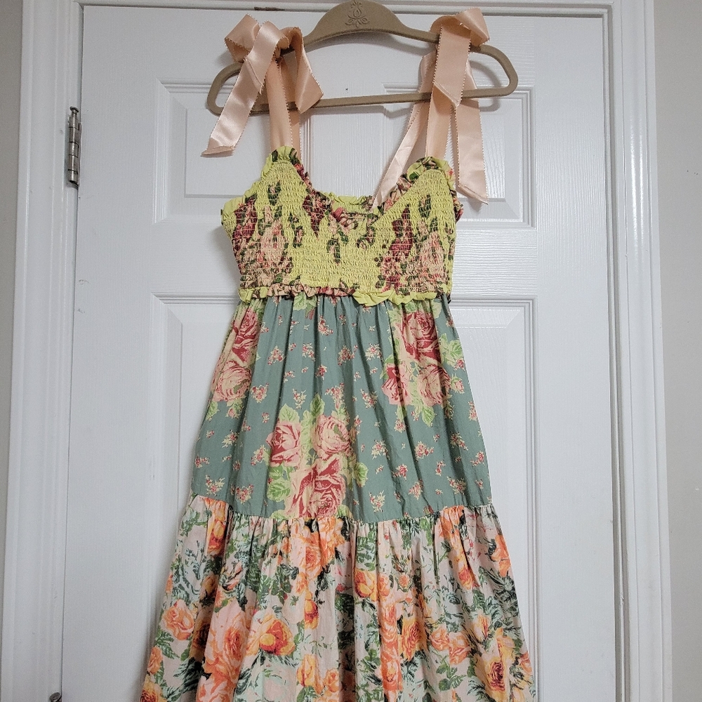 Free People Bluebell Tie Ribbon Maxi Dress Size Small. - Picture 9 of 14